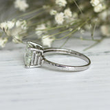 3Ct Princess Cut Diamond Accents Solitaire Engagement Ring 14K White Gold Finish