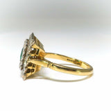 2.5ct Green Emerald Halo Stylish Cocktail Engagement Ring 14k Yellow Gold Finish