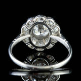2ct Round Cut Diamond Engagement Ring Halo Milgrain Vintage 14k WhiteGold Finish