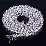 34Ct Round Cut VVS1/D Diamond Tennis Necklace Solid 14K White Gold Over