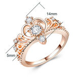 1.2ct Round Cut Diamond Engagement Ring 14k Rose Gold Finish Fancy Crown Design