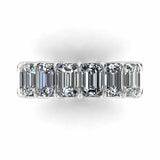 5ct Emerald Cut Diamond Eternity Band Ring 14k White Gold Finish