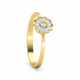 1.2ct Round Cut Diamond Engagement Ring Floral Minimalist 14k Yellow Gold Finish