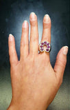 2.3ct Engagement Ring Round Cut Pink Ruby Horse Shoe 14k White Gold Finish