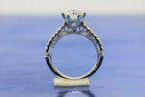 1.5ct Round Cut Diamond Engagement Ring Antique Milgrain 14k White Gold Finish