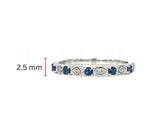 0.5ct Round Cut Simulated Sapphire Tile Design Wedding Band 14k WhiteGold Plated