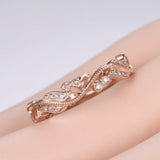 Floral Antique Wedding Ring Band 1ct Round Cut VVS1 Diamond 14k Rose Gold Finish