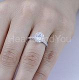 2.2ct Oval Cut Simulated Diamond Halo Engagement Ring 14k Rose Gold Plated