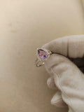 2ct Engagement Ring Pear Cut Purple Amethyst Split Shank Halo 14k WhiteGold Over