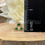 0.6ct Round Simulated Green Emerald Trinity Knot Celtic Pendant 14k Yellow Gold