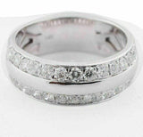 2.2ct Round Cut Moissanite Dual Row Wide Men's Wedding Band 14k WhiteGold Plated