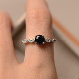 1.5ct Engagement Ring Round Cut Diamond Marquise Accent 14k White Gold Finish