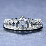 1.5ct Round Cut Diamond Engagement Ring 14k White Gold Finish Fancy Crown Design