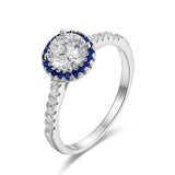 1.9ct Round Cut Diamond Engagement Ring 14k White Gold Finish Accents Solitaire