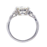 2.6ct Round Cut Diamond Solitaire Step Baguette Accents Ring 14k White Gold Over