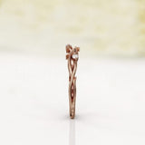 0.1ct Round Cut Moissanite Twig Vine Women Wedding Band 14k Rose Gold Plated
