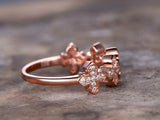 0.5ct Round Cut VVS1 Diamond 5 Small Cross Shape Engagement Ring 14k Gold Finish