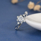 1.7ct Round Cut Diamond Engagement Ring 14k White Gold Finish Unique Infinity