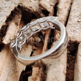 2.5ct Asscher Simulated Diamond Half Eternity Wedding Band 14k White Gold Plated