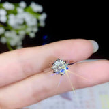 Fancy Solitaire Women Engagement Ring 1ct Round Cut Diamond 14k WhiteGold Finish