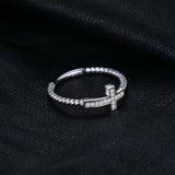 0.5ct Round Cut Diamond Jesus Cross Rope Engagement Ring 14k White Gold Finish
