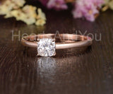 0.5ct Cushion Simulated Diamond Solitaire Engagement Ring 14k Rose Gold Plated