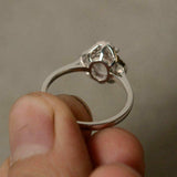 1.5ct Oval Cut Peach Morganite Engagement Ring 14k WhiteGold Over Halo Solitaire