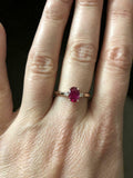 1.2ct Oval Cut Pink Ruby Engagement Ring Diamond Trilogy 14k Rose Gold Finish