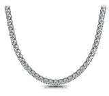 25ct Round 4 Prong Diamond 14K White Gold Finish Tennis Necklace 18" FINE EDH