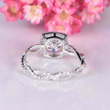 2ct Cushion Cut VVS1 Diamond Engagement Ring Twist Infinity 14k White Gold Over