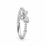 1Ct Round Cut Diamond Butterfly Braided Engagement Ring 14K White Gold Finish