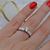 0.8ct Round Cut Diamond Engagement Ring 14k White Gold Finish Solitaire Women
