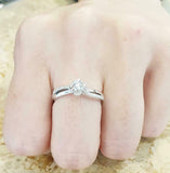 1.7ct Round Cut Diamond Engagement Ring Split Band Floral 14k White Gold Finish