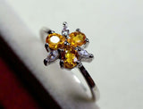 2.3ct Engagement Ring Oval Cut Citrine Stylish Partywear 14k White Gold Finish