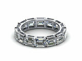 3ct Asscher Diamond Eternity Anniversary Wedding Ring Band 14k White Gold Finish