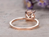 1.3ct Round Cut Diamond Engagement Ring 14k Rose Gold Finish 4 Prong Set Wedding