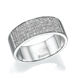 2.2ct Wedding Ring Band Round Cut Diamond Cluster Design 14k White Gold Finish