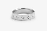 0.7ct Wedding Band Round Cut Diamond Star Wide Half Eternity 14k White Gold Over
