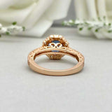 2.1ct Round Cut London Blue Topaz Halo Milgrain Vintage Ring 14k YellowGold Over