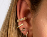 1ct Drop Earrings Baguette Cut Diamond Geometric Bar 14k Yellow Gold Finish