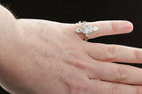 5Ct Elongated Cushion Pear Diamond Cocktail Engagement Ring 14K White Gold Over