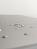 0.1ct Trillion Simulated Diamond Minimalist Curved Band 14k White Gold Plated