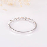 0.25ct Round Cut Moissanite Minimalist Women Wedding Band 14k White Gold Plated