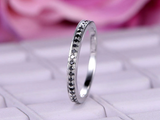 0.25ct Round Cut Black Diamond Stackable Wedding Band Ring 14k White Gold Finish