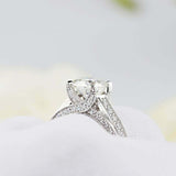 2.5ct Round Cut Diamond Milgrain Solitaire with Accents Ring 14k White Gold Over