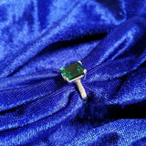 2ct Engagement Ring Cut Green Emerald Solitaire Women 14k White Gold Finish