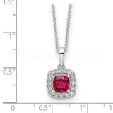 1ct Cushion Simulated Blue Sapphire Halo Pendant 14k White Gold Plated NO CHAIN