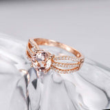 2ct Round Cut Morganite Split Shank Solitaire Engagement Ring 14k Rose Gold Over