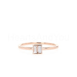 0.1ct Baguette Cut Simulated Diamond Toi Et Moi Ring 14k Yellow Gold Plated