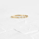 0.1ct Round Cut Moissanite Minimalist Women Wedding Band 14k Yellow Gold Plated